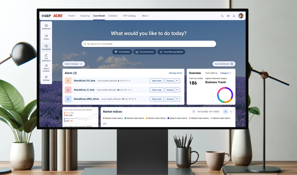GEP Cost Analytics dashboard