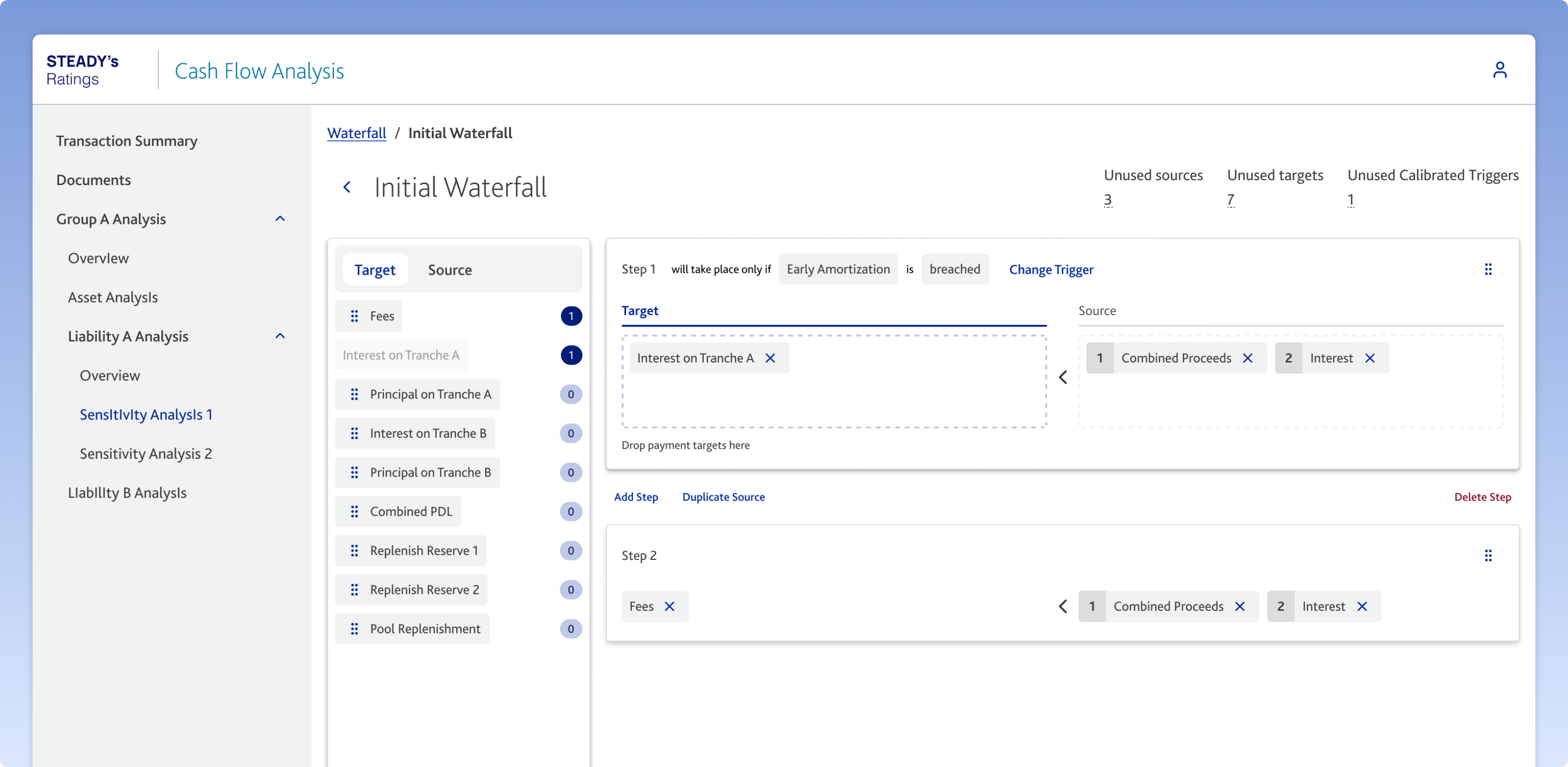 Screenshot of the new Swan Waterfall interface